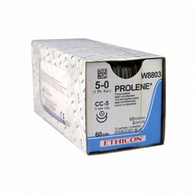 Шовный материал ПРОЛЕН 5/0, 60 см, синий СС 11 мм х 2, 1/2 Ethicon
