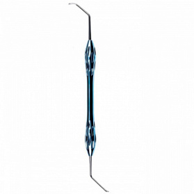 Кюретка двусторонняя стоматологическая, ширина первой рабочей части 3,1 мм., ширина второй рабочей части 4,4 мм., общая длина 180 мм, рабочая часть - нержавеющая сталь, рукоятка - титан