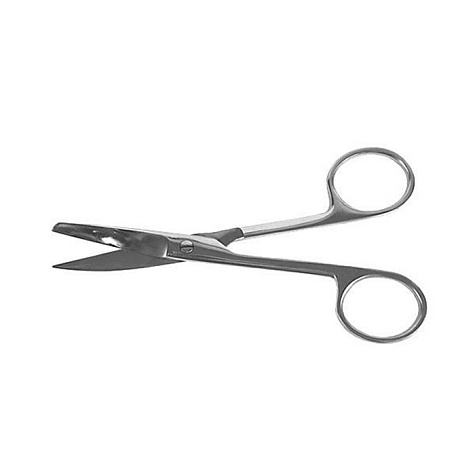 Ножницы с 1-м острым концом изогнутые, 140 мм