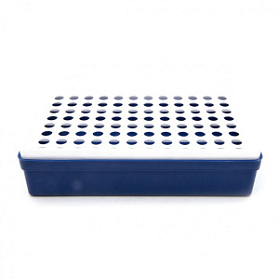 Штатив с крышкой для пробирок типа Эппендорф 0,5 мл на 96 гнезда, ПС