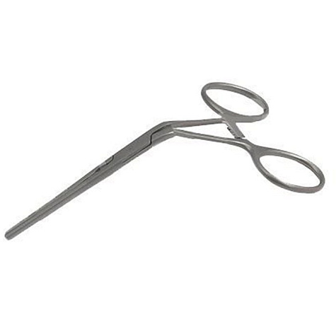 Зажим сосудистый педиатрический 125 мм прямой, ручки изогн.под углом ПТО Медтехника