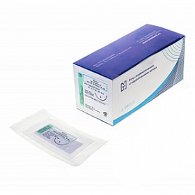 Материалы хирургические нерассасывающиеся шовные стерильные,КАПРОН (полиамид) MР 6 (USP 3-4), 90см, крученый неокрашенный нерассасывающийся, 20 шт/уп