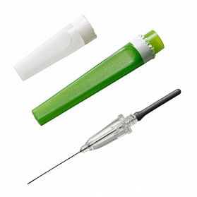 Игла одноразовая стерильная двусторонняя с визуальной камерой для взятия крови 0,8х25мм (21Gх1") Rustech, 100 шт/уп