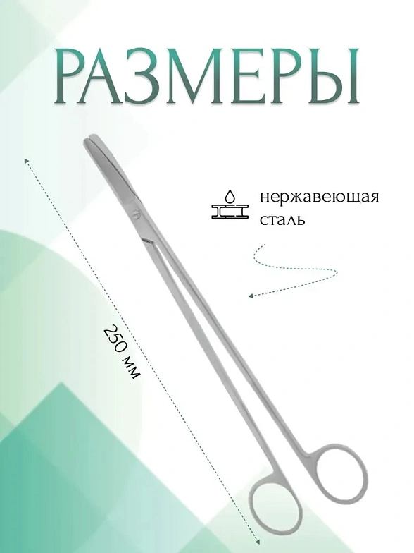 Ножницы SIMS, тупоконечные, вертикально-изогнутые, 250 мм (Н-31р), МИЗТ