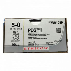 Шовный материал ПДС II 5/0. 90 см. фиолет. Кол. 17 мм. х 2 1/2 Ethicon