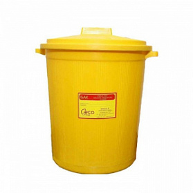 Бак для сбора медицинских отходов кл. Б на 50 литров, с крышкой, жёлтый