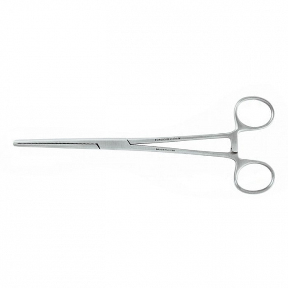 Зажим кровоостанавливающий 1х2 зубый зубчатый прямой N3 200мм