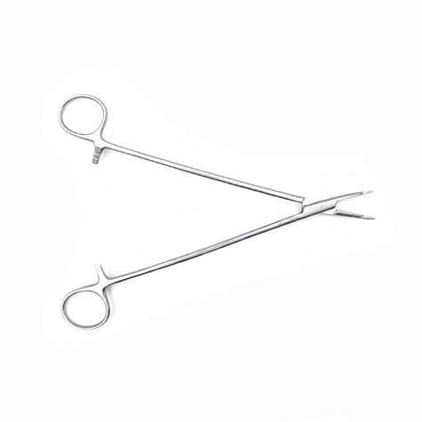 Иглодержатель для атравматических игл, изогнутый, 205 мм (И-19р), МИЗТ