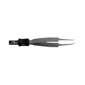 Биполярный пинцет короткий с изогнутыми игольчатыми кончиками