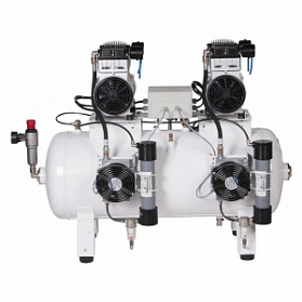 Remeza КМ-100.OLD20ТД - безмасляный компрессор для 4-х стоматологических установок, с осушителем мембранного типа, с ресивером 100 л, 280 л/мин