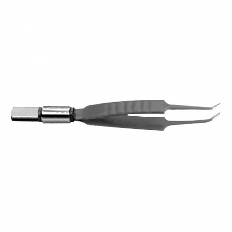 Биполярный пинцет короткий с изогнутыми кончиками