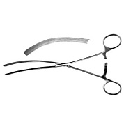 Зажим кишечный эластичный для детей изогнутый 192 мм