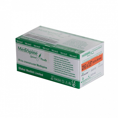 Игла спинальная INEKTA (тип Квинке) G25 Medispine, 10 шт