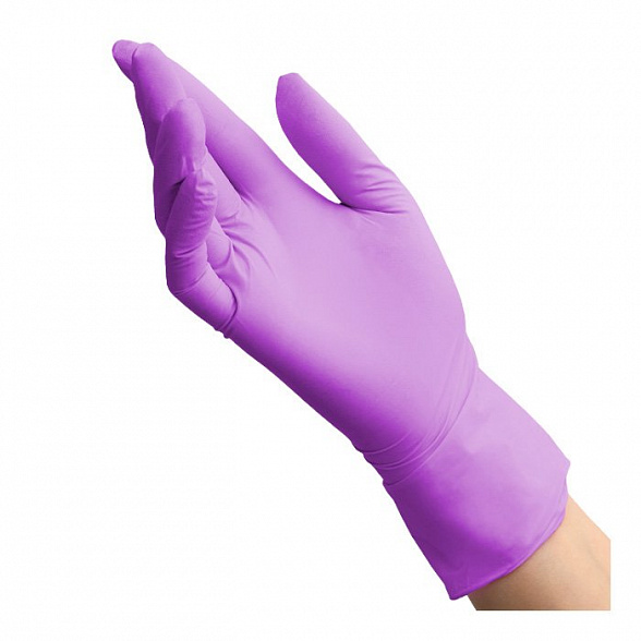 Перчатки нитриловые медицинские BENOVY Nitrile MultiColor, сиреневые, размер XL, 50 пар в упаковке
