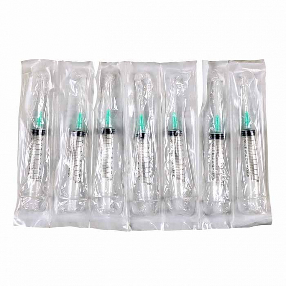 Шприц 10 мл (3-х) SFM, одноразовый стерильный с надетой иглой 0,80х40-21G (LUER LOCK) (блистер), 100 шт/уп