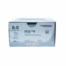 Шовный материал ПДС II 6/0. 45 см. фиолет. Кол. 13 мм х 2. 3/8 Ethicon