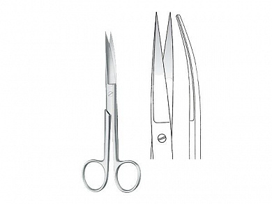 Ножницы хирургические, изогнутые, остроконечные, 14,5 см KLS Martin