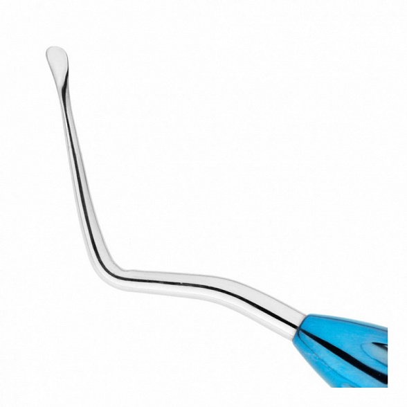 Распатор двусторонний стоматологический, ширина первой рабочей части 2,6 мм., ширина второй рабочей части 2,6 мм. общая длина 182 мм, рабочая часть - нержавеющая сталь, рукоятка - титан