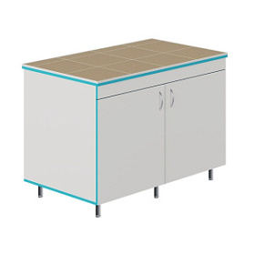 Закрытый стол для работы стоя со столешницей из керамогранитной плитки СЛЗ НВК 1200 КГ