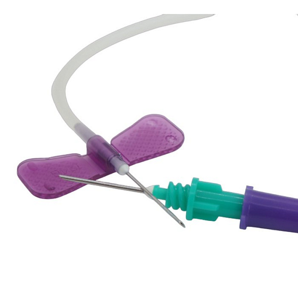 Игла-бабочка Lind-Vac24G x 3/4'' x 7'' 0.55мм х 19 мм, длина трубки 19 см, с гибким катетером и люэр-адаптером, 100 шт/уп