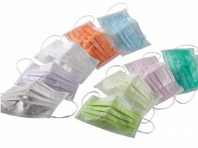 Маска медицинская лицевая защитная "Euronda" защита 3 трехслойные 50 шт (Оранжевые)