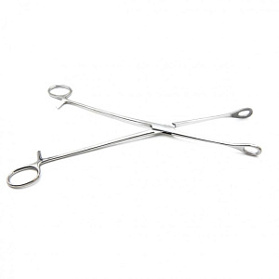 Щипцы для удаления плодного яйца с кремальерой, прямые, с шириной губок 14 мм, 260 мм. Surgiwell
