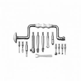 Коловорот с набором фрез (с пластмассовой ручкой)