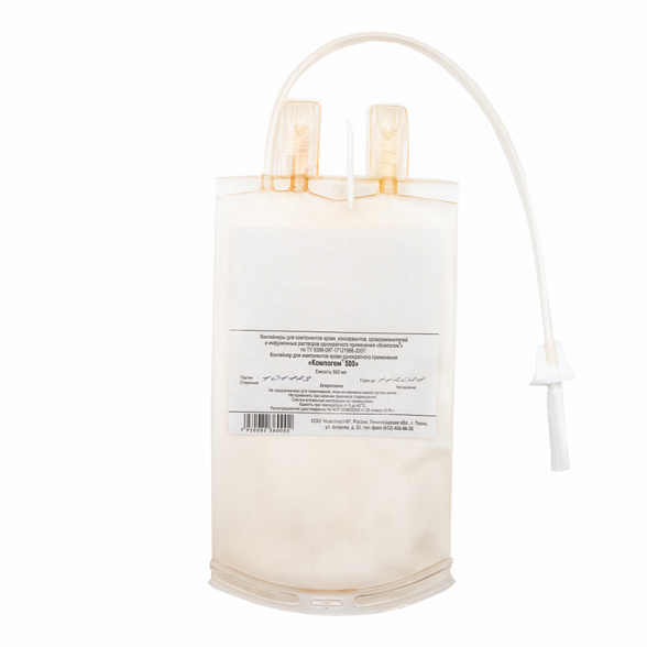 Контейнеры для компонентов крови, консервантов, кровезаменителей и инфузионных растворов "Компогем 500"