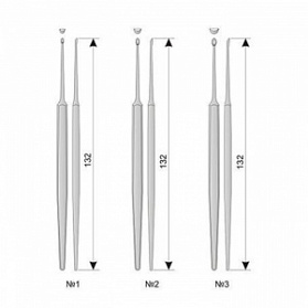 Кюретка глазная ложечная № 1, 2, 3 (комплект)