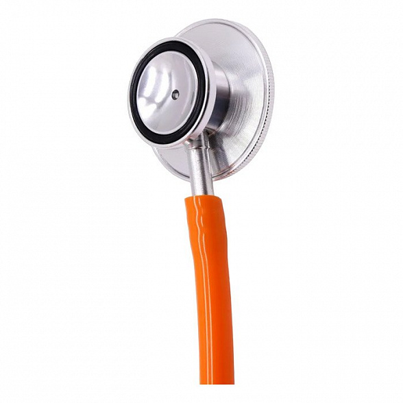 Стетофонендоскоп СФ-02-«Адъютор» с двусторонней фонендоскопической и стетоскопической головкой с оранжевыми трубками