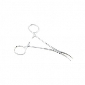 Зажим кровоостанавливающий Москит изогнутый по ребру для новорожденных 125мм