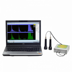 Эхоэнцефалограф двухканальный компьютеризированный малогабаритный во внешнем настольном корпусе с ноутбуком. Прибор диагностический ультразвуковой медицинский «Комплексмед» исполнение 3.3
