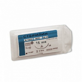 Шовный материал Стерилин мононить синий М 1,5 (4/0) отрезки (90 см)