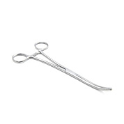 Зажим кровоостанавливающий 1х2 зубый зубчатый изогнутый N3 200 мм