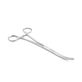 Зажим кровоостанавливающий 1х2 зубый зубчатый изогнутый N3 200 мм