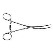 Зажим кишечный эластичный д/детей, изогнутый, 161 мм