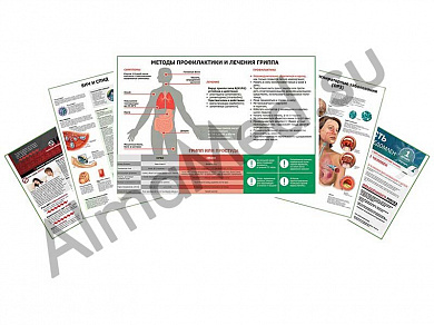 Комплект плакатов для кабинета инфекциониста ламинированный А1/А2 (ламинированный	A2)