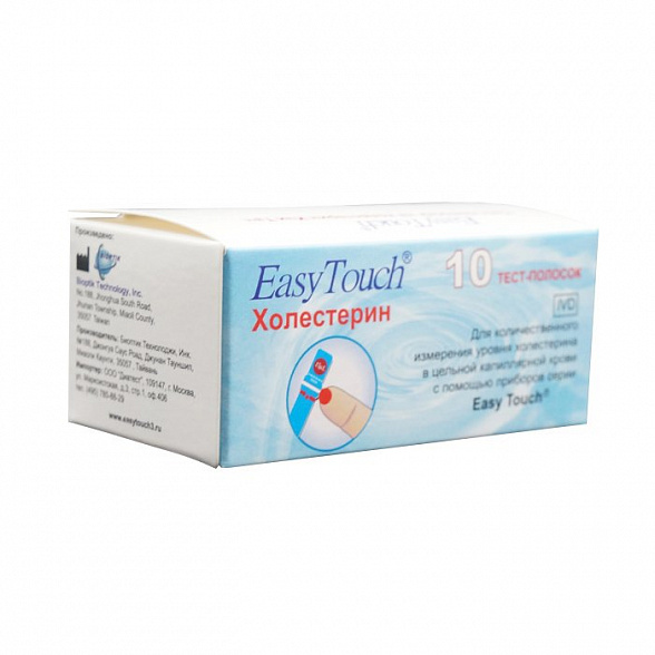 Тест-полоски на холестерин ИзиТач №10