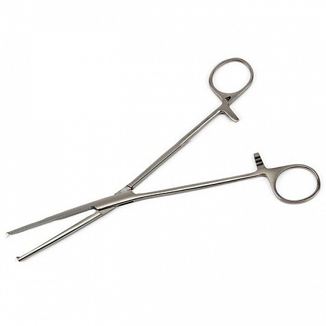 Зажим к/о 1х2 зубый, зубчатый, прямой, №3, 200 мм