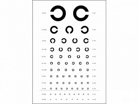 Таблица для определения зрения С кольцами Ландольта