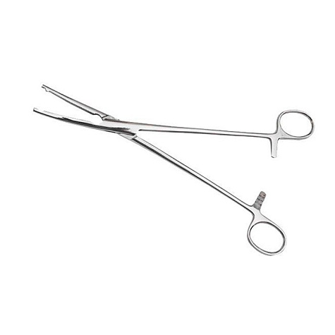 Зажим жесткий для влагалищных операций изогнутый №1, 219 мм Surgiwell