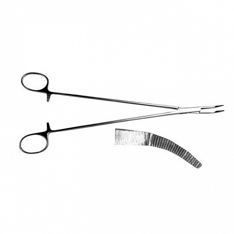 Зажим к/о зубчатый вертикально изогнутый, 240 мм