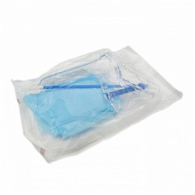 01.111.01.16.1.063 Набор гинекологический смотровой одноразовый стерильный «Ева» (Зеркало по Куско №1, ложка Фолькмана полимерная, салфетка Б-16, перчатки латексные смотровые, размер М)