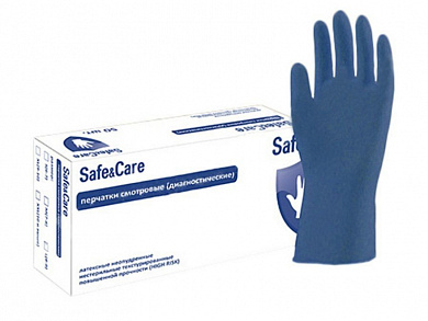 Перчатки латексные "Safe&Care" High Risk двухкратного хлорирования, Малайзия (M)
