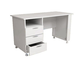 Стол для оснащение кабинета врача однотумбовый СМ-1-03.02 с нишей на опорах