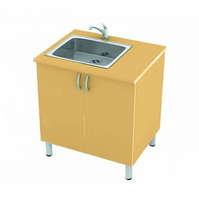 Тумба двухстворчатая с одной мойкой ( мойка керамогранит.)