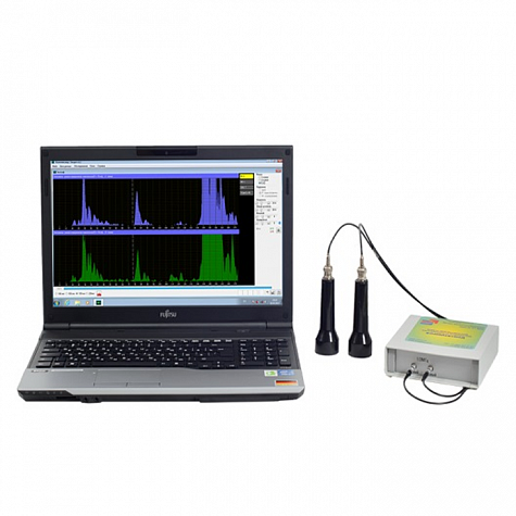 Эхоэнцефалограф двухканальный компьютеризированный малогабаритный во внешнем настольном корпусе с ноутбуком. Прибор диагностический ультразвуковой медицинский «Комплексмед» исполнение 3.3