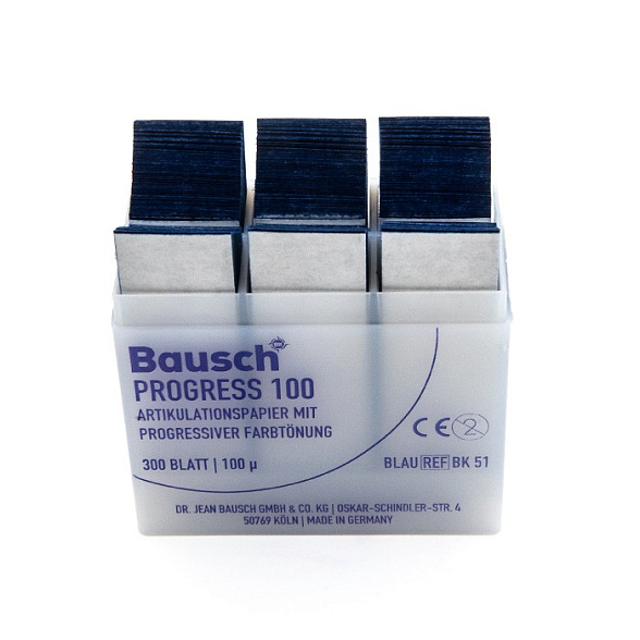BK 51 бумага артикуляционная Bausch 300 листов синяя 100 мкм