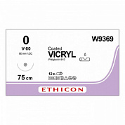 Шовный материал ВИКРИЛ 0. 75 см фиолетовый Кол.-реж. 80 мм. 1/2 Ethicon