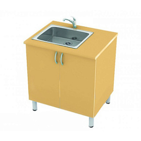 Тумба двухстворчатая с одной мойкой ( мойка керамогранит.)